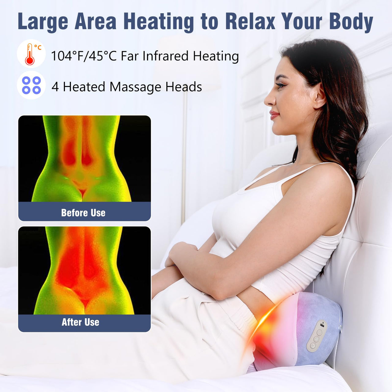 Shiatsu Back and Neck Massager with Heat, Electric Massage Traction Pillow