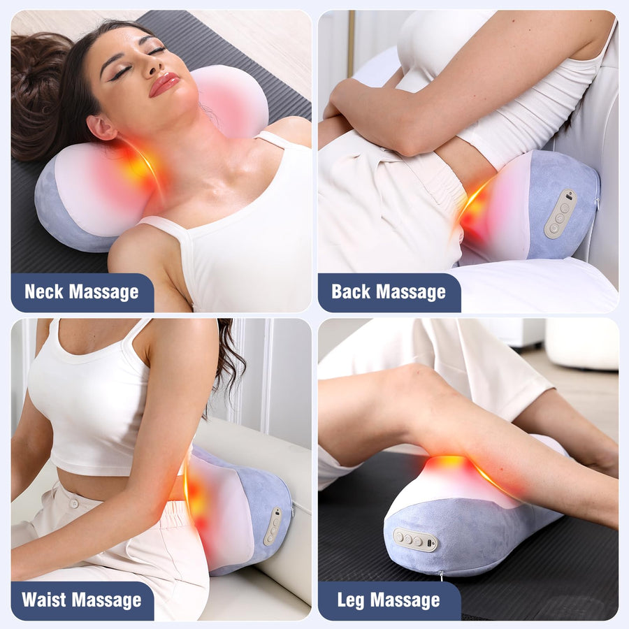 Shiatsu Back and Neck Massager with Heat, Electric Massage Traction Pillow