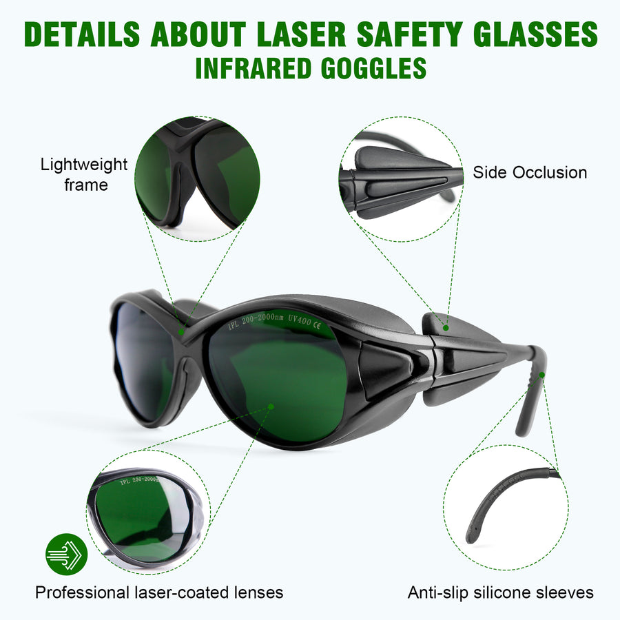 Professional 200nm-2000nm Wavelength IPL Laser Safety Glasses