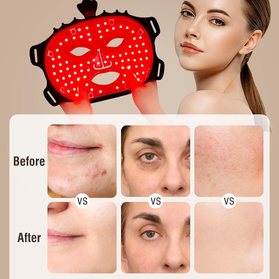 7 Color Red Light Therapy Mask, Wireless LED Face Mask