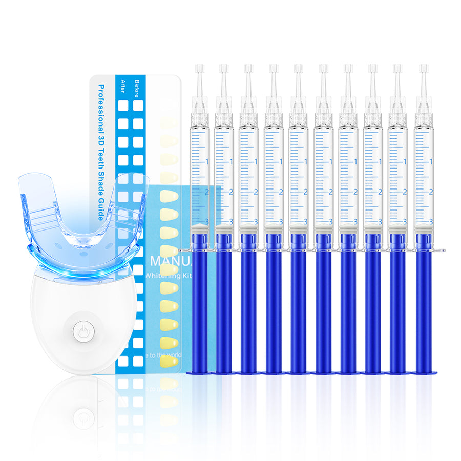 Teeth Whitening Kit for Sensitive Teeth with LED Light, 10 Teeth Whitening Gel