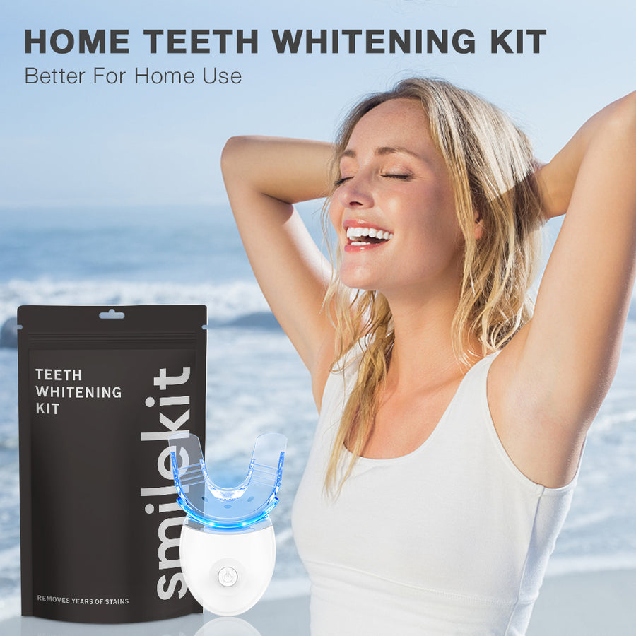 Teeth Whitening Kit for Sensitive Teeth with LED Light, 10 Teeth Whitening Gel